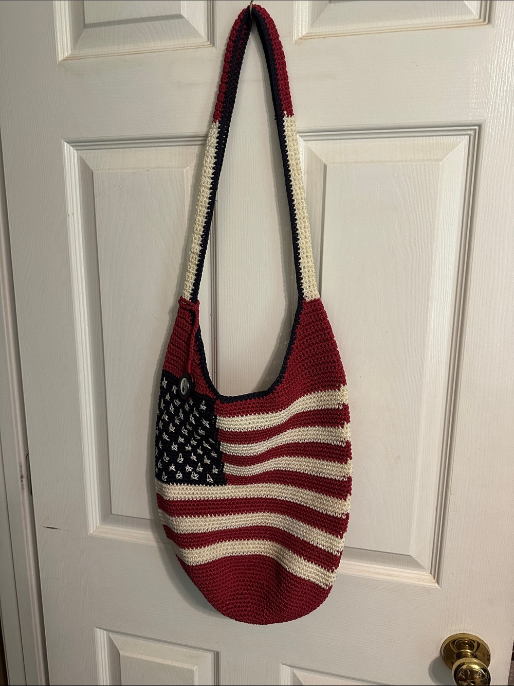 The Sak Crochet American Flag Shoulder Bag - Red, White & Blue